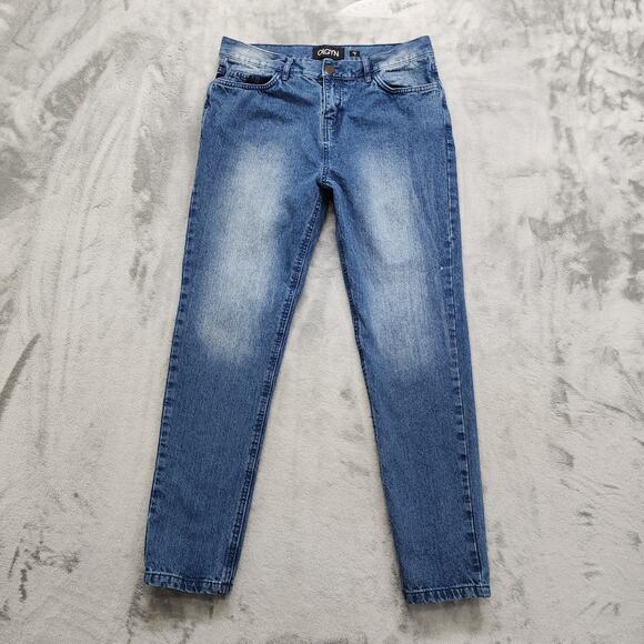 OLGYN Denim - OLGYN Jeans Womens 12 Blue Faded High Rise Skinny Ankle Cotton Denim Casual